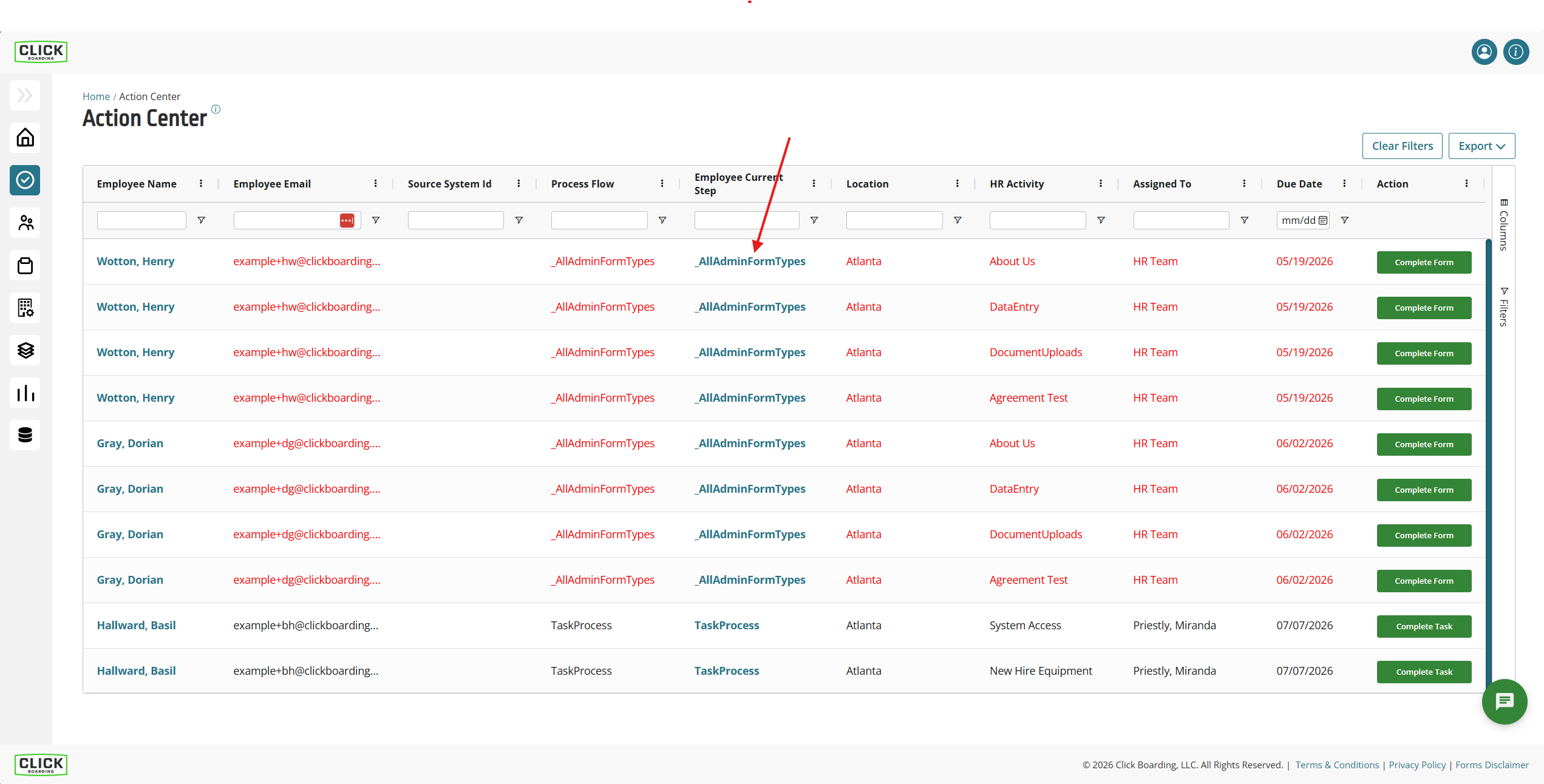 Select Employee Current Step