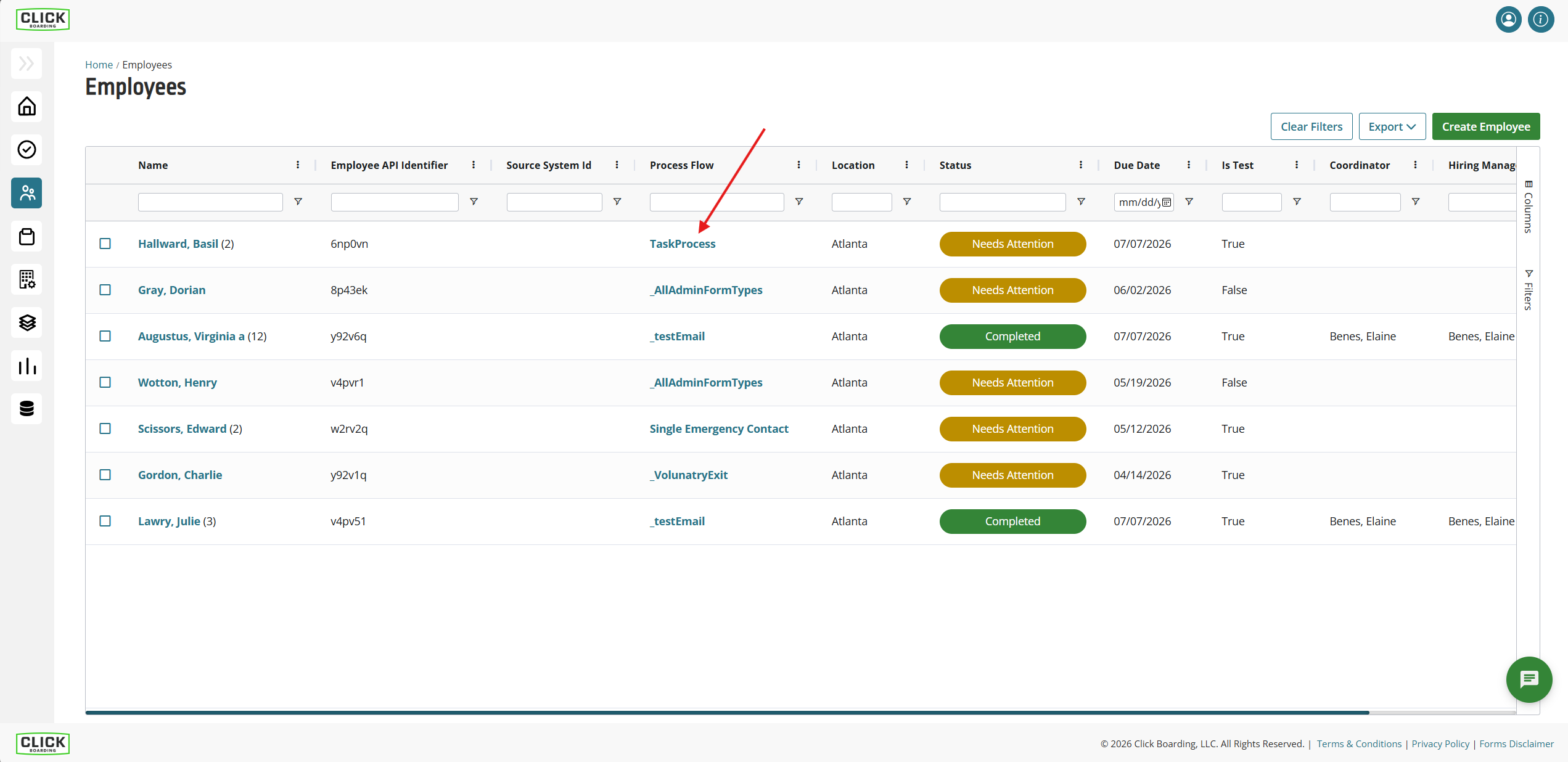 Select Process Flow
