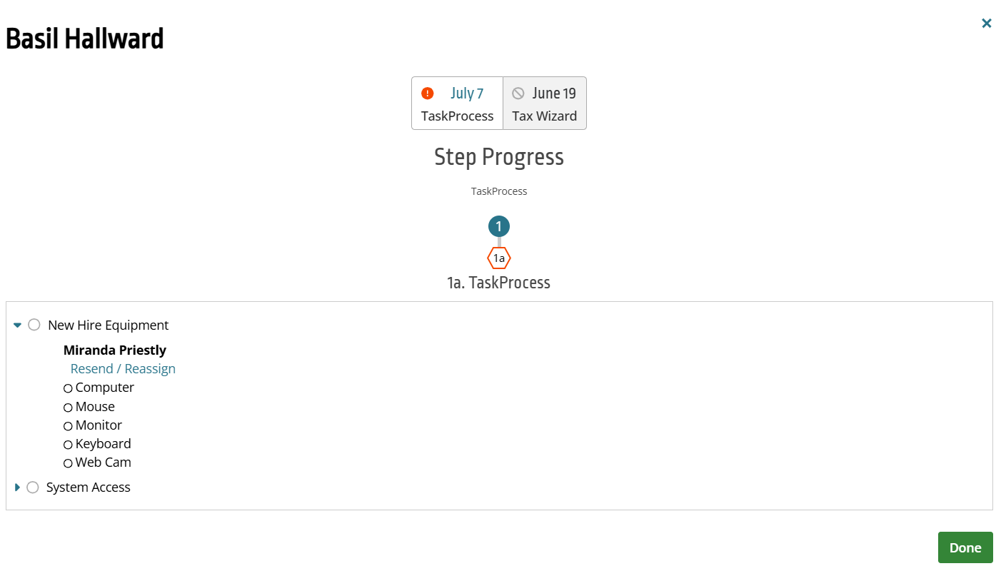 Image of the Task view