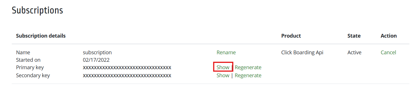 Image showing where the show button is