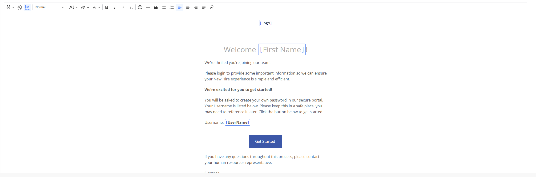 Example of available tools